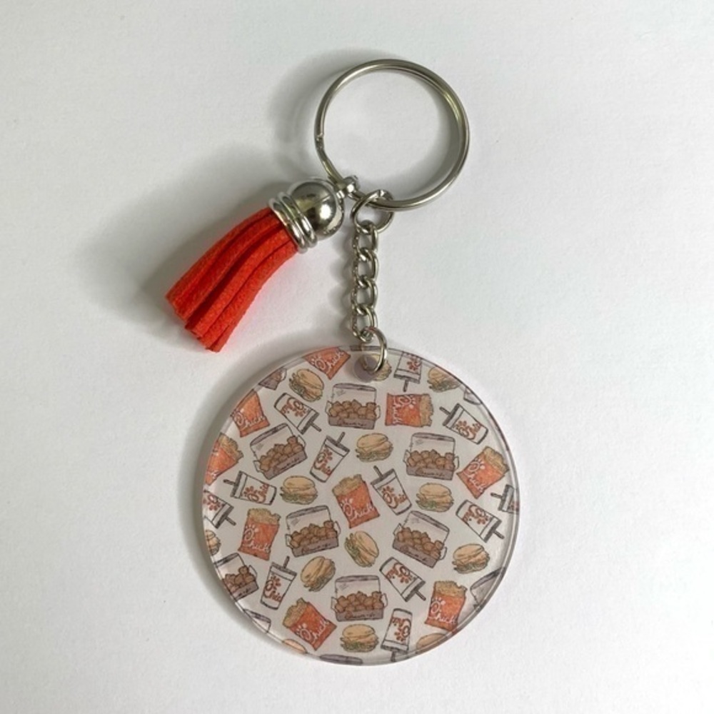 Chic-fil-a chicken fast food keychain purse charm new